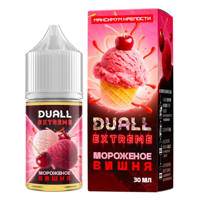 Жидкость Duall Extreme Salt - Мороженое Вишня Жидкость Duall Extreme Salt - Мороженое Вишня