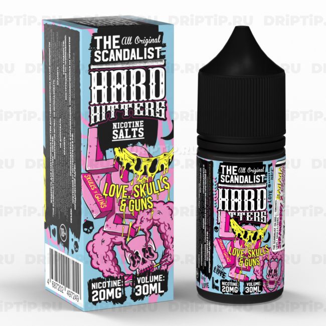 Жидкость The Scandalist Hard Hitters Salt - Love Skulls Guns Жидкость The Scandalist Hard Hitters Salt - Love Skulls Guns