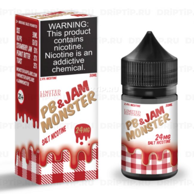 Жидкость Jam Monster Salt -  PB Strawberry 