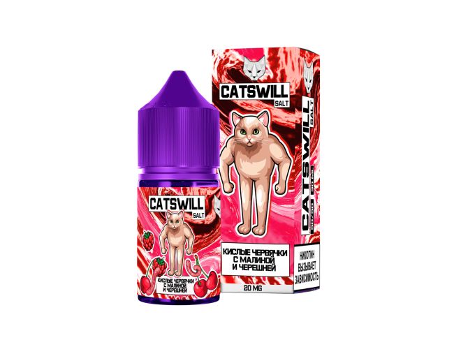 Жидкость Catswill Salt - Кислые Червячки с Малиной и Черешней Жидкость Catswill Salt - Кислые Червячки с Малиной и Черешней