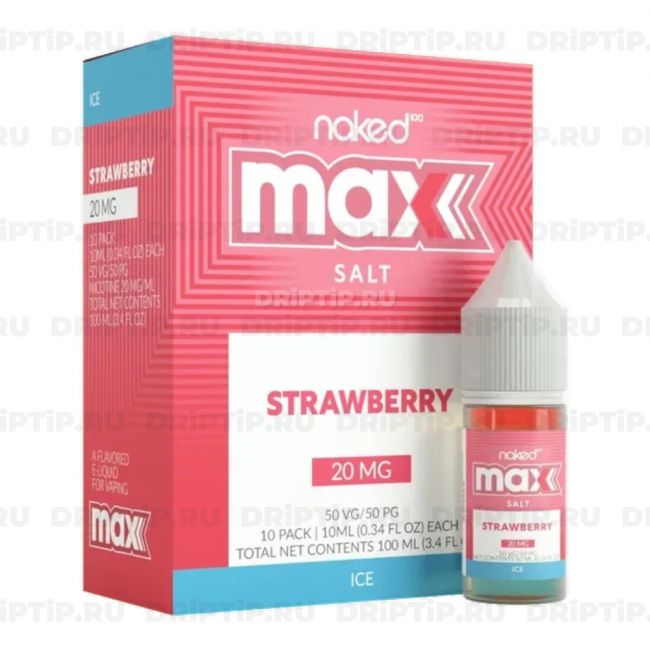 Жидкость Naked 100 Max Salt - Ice Strawberry Жидкость Naked 100 Max Salt - Ice Strawberry