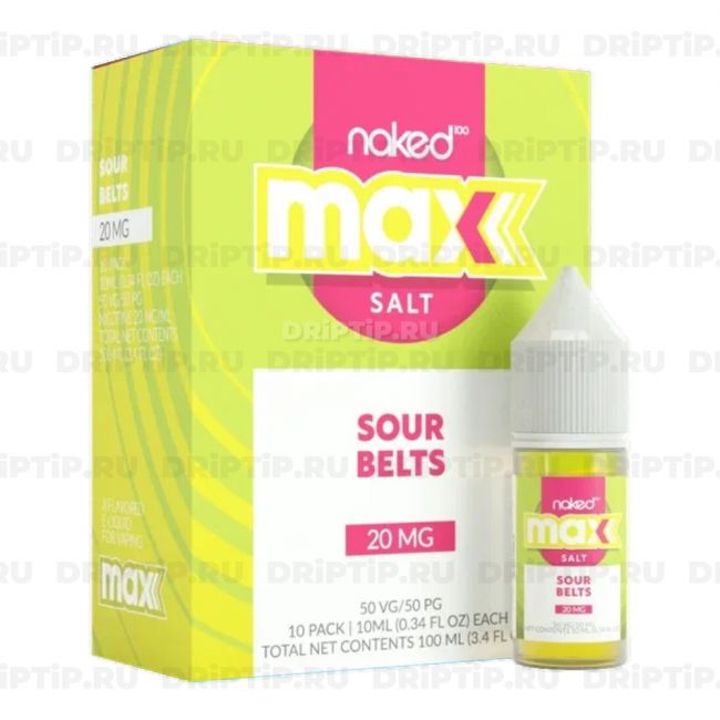 Жидкость Naked 100 Max Salt - Sour Belt Жидкость Naked 100 Max Salt - Sour Belt