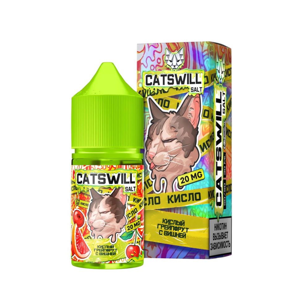 Жидкость Catswill Sour Salt - Кислый Грейпфрут с Вишней
